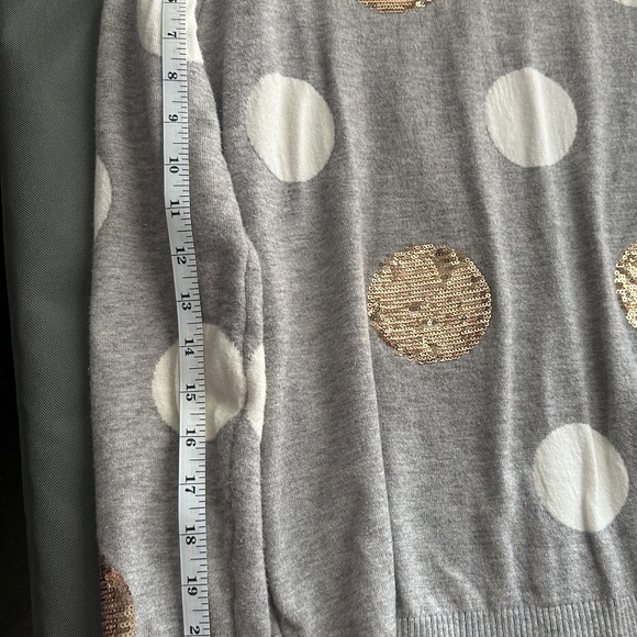 Cozy Gray Sequin Polka Dot Sweate - Picture 8 of 10